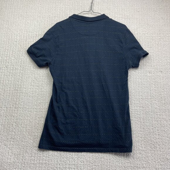 Larsson & Co Stockholm Men’s Polo Shirt Size M Blue / Yellow Polka Dot Collared - Picture 13 of 16